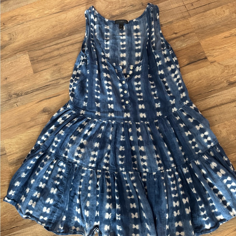 Blue and White Sleeveless Dress